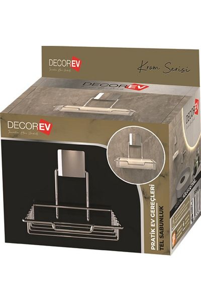 decorev Decorative Adhesive Bathroom Metal Chamber Soap Dish Chrome -4785