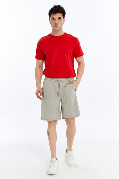 KRAVEN Men's Parachute Fabric Woven Casual Sports Bermuda Shorts with Zipper and Back Pocket