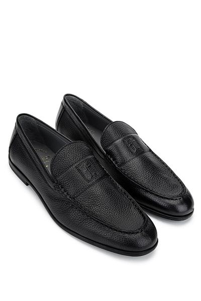 Tamer Tanca Men's Genuine Leather Black Loafer Shoes