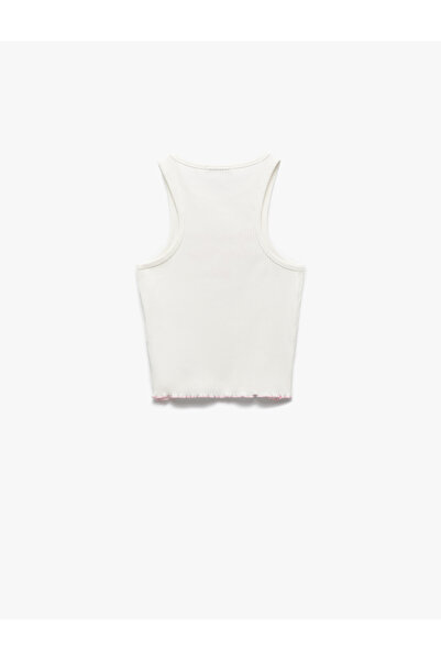 Koton Cotton Crew Neck Embroidered Crop Tank Top Pajamas