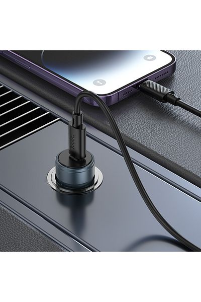 REDz Accessories Adaptor auto Hoco Z57, port Type-C, încărcare rapidă 30W, negru