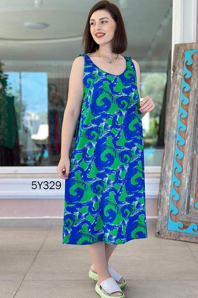 İnce Topuk Zero Sleeve Strap Elastic Viscose Dress 5Y329