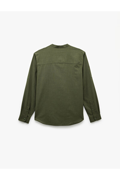 Koton Long Sleeve Buttoned Regular Fit Cotton Judge Collar Shirt