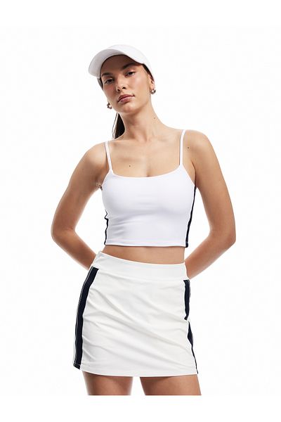 Koton Slim Fit Crop Sports Tank Top with Strap Stripe Print