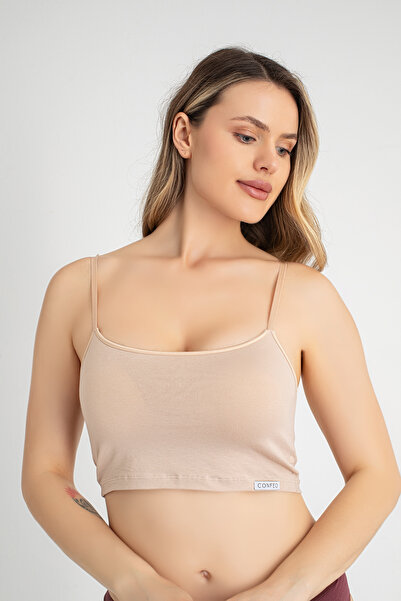 CONFEO Kadın Modal İp Askılı Krop Atlet