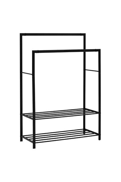 5 five simply smart Suport dublu pentru haine Athena, metal negru, 117 x 50 x Î170 cm
