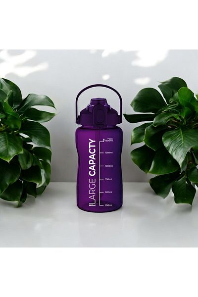 Espas Home Large Capacity Water Bottle (1.5 L) |   Leakproof, Portable, Locking Lid, with Scale Indicator - Purple