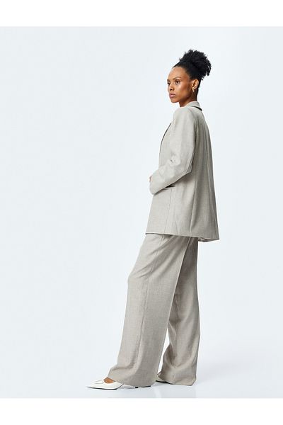 Koton High Waist Pocket Palazzo Fabric Trousers