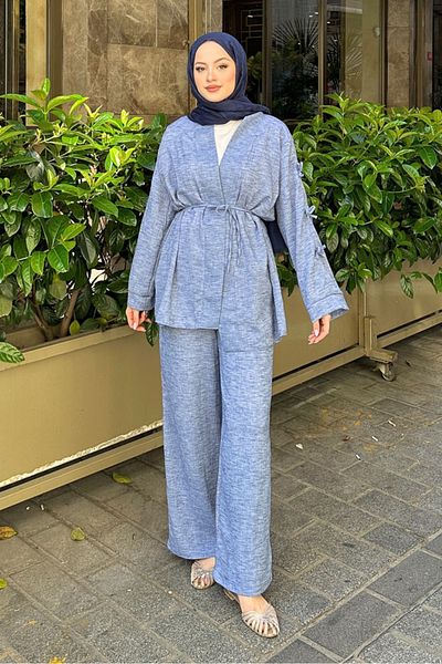 Ovn. Kimono Bow Detailed Set - Navy Blue