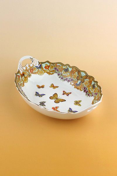 Bursa Porselen Dekor Le Jardin Large Porcelain Boat Plate