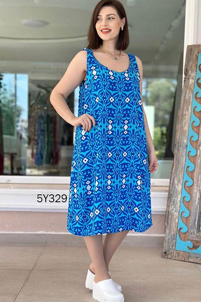 İnce Topuk Zero Sleeve Strap Elastic Viscose Dress 5Y329