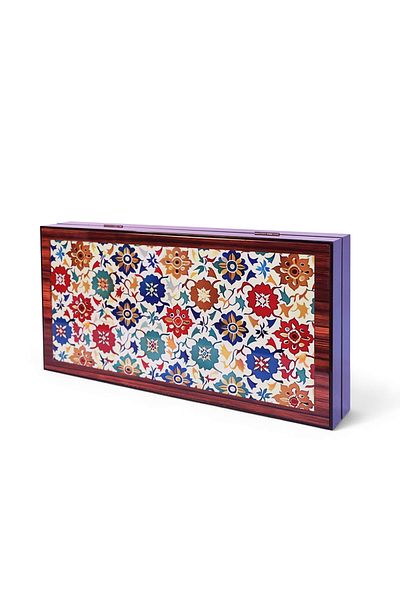 Biggdesign Bloom Backgammon |   Mdf Case with Anti-Scratch Floor, Magnets, Polyester Stamps