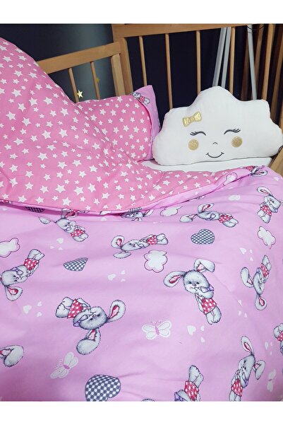 Baby Clime طقم نوم بناتي 90x130 - ملاءة، وسادة، لحاف، وسادة سحابة هدية