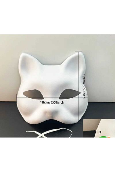 İthal Painting Cat Mask / Educational Paintable Cardboard Mask Pack of 4
