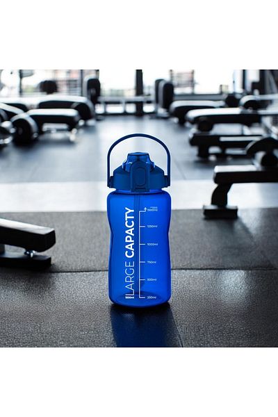 Espas Home Large Capacity Water Bottle (1.5 L) |   Leakproof, Portable, Locking Lid, with Scale Indicator - Blue