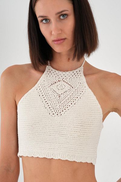 ALEXANDERGARDI Knot Detailed Knitwear Crop Blouse