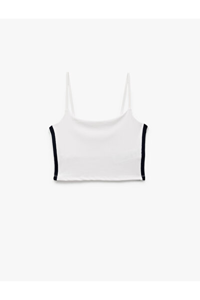 Koton Slim Fit Crop Sports Tank Top with Strap Stripe Print