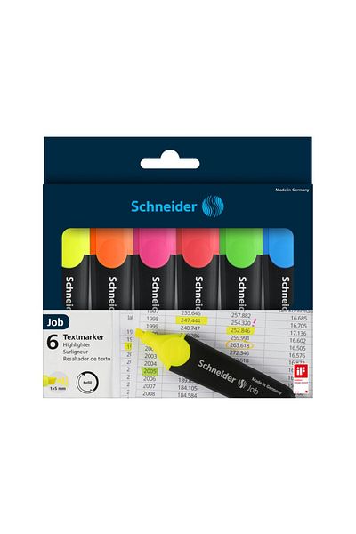 SCHNEIDER Set Textmarker Schneider Job 6 colors