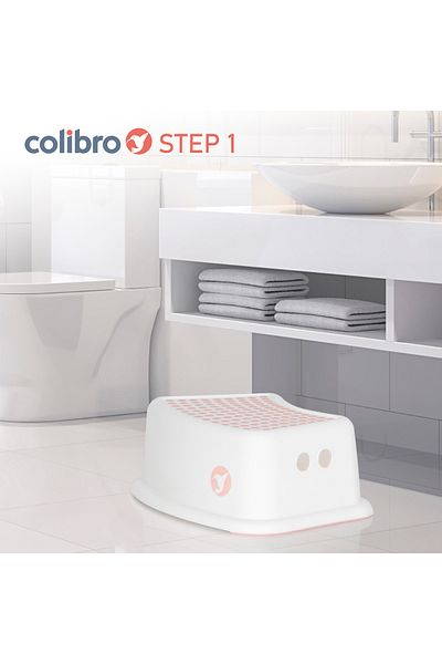 Colibro Colibro STEP ONE simple children's step for the bathroom, with non-slip surface and base, Pink