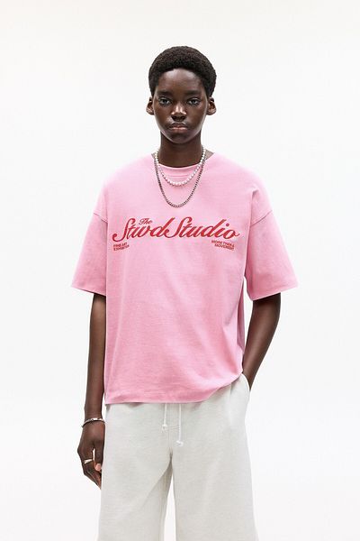 Pull & Bear Pink STWD Studio T-shirt