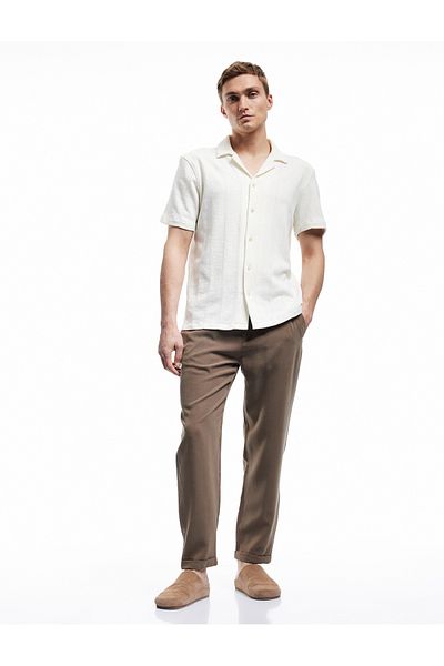 Koton Viscose Pocket Detailed Rayon Tapered Waist Lace-Up Summer Trousers