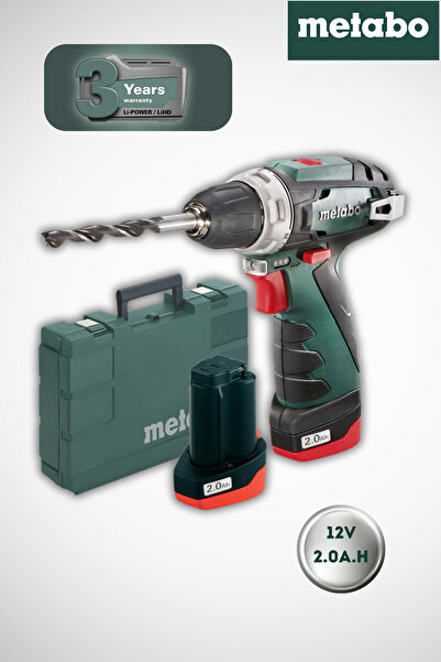 Metabo PowerMaxx BS 12V 2A.H Li-ion Çift Akülü Vidalama Makinası Çantalı 3 Yıl Garantili