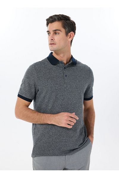 ALTINYILDIZ CLASSICS Ανδρικό μπλουζάκι Six Star Classics Polo Neck Navy Blue ACE091252024_LAC