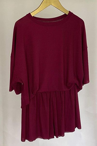 MJAMASS Cherry Color Casual Shorts Set