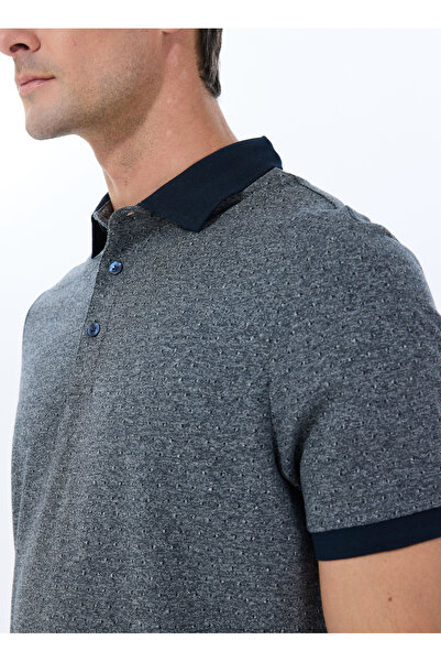 ALTINYILDIZ CLASSICS Six-Star Classics Polo Neck Navy Blue Men's T-Shirt Ace091252024_Lac