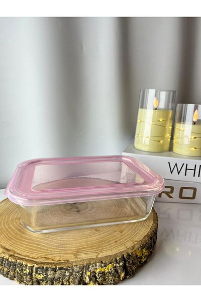 Moon Dizayn Glass Storage Container with Lid Set of 3 1500/1000/650Cc Rectangular