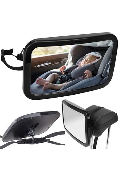 varioshop VarioShop® baby car mirror, headrest attachment, anti-slip support, 360 degree rotation