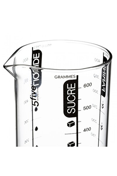 5 five simply smart Valorz graduated beaker, glass, silicone base, 8.5 x 14.5 cm