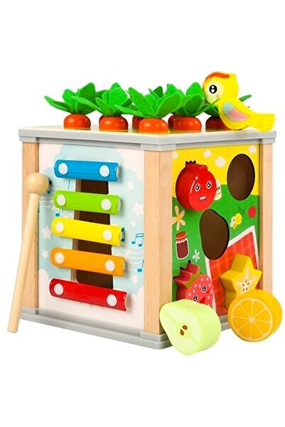 OEM Cub Educativ Montessori Centru Activitati 6in1 Jucarie Senzoriala