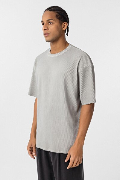 VAMOSCLO Πλενόμενο μπλουζάκι Ottoman Basic oversized Γκρι