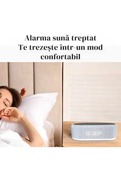 varioshop ® 4in1 Multifunctional Clock, Modern Design, Alarm, Wireless Charger, Ambient Light, 20x10