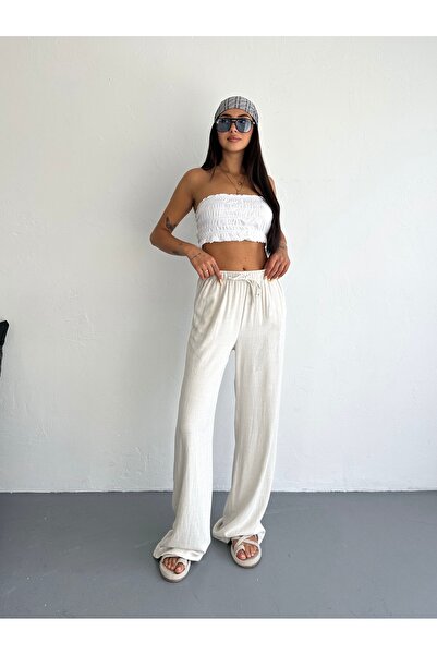 fiolin Comfortable Fit Basic Linen Trousers