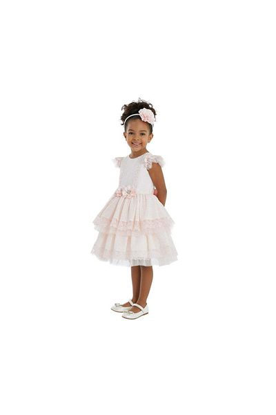 Pamina Pink Dress with Ruffles, Pamina, Matching Headband, 32181 - 98 cm