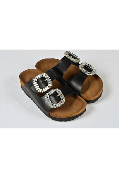 DADWOLF Girl's Cork Sole Double Buckle Orthopedic Birkeen Arizona Stone Slippers