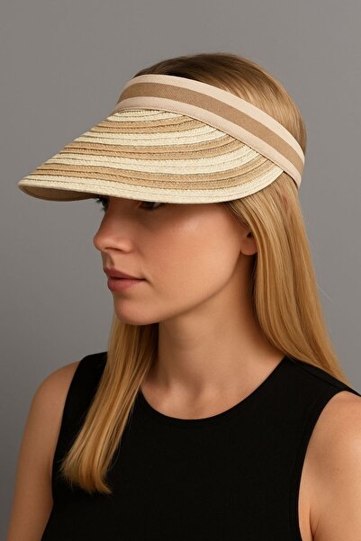 Goldmine Pălărie de tenis pentru femei Hard Straw Visor Pălărie de plajă