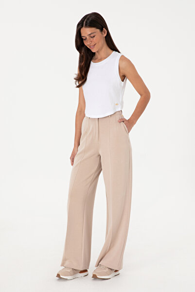 U.S. Polo Assn. Women's Camel Modal Blend Loose Fit Knitted Pants 50300762-Vr015