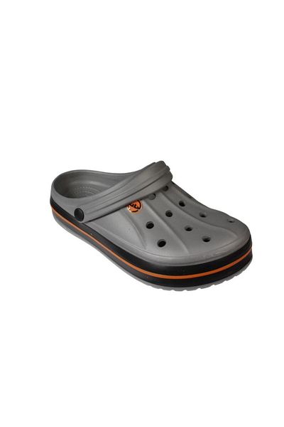 Yaz Kış Ayakkabı Yazkiş Men's Gray Doctor Nurse Cook Closed Front Perforated Back Slip-On Slippers Sandals