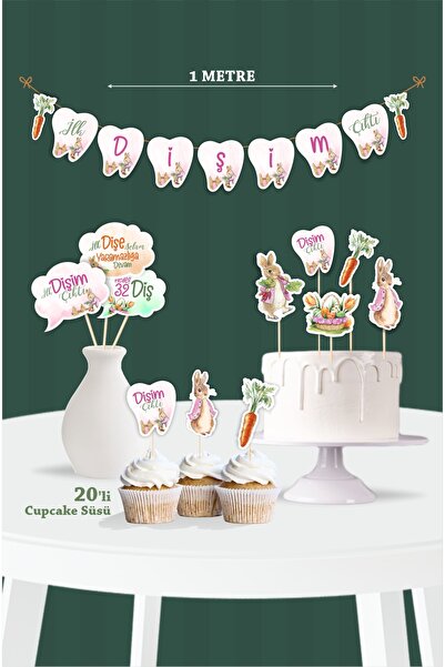 neşeli günlerim İlk Dişim Çıktı Pink Rabbit Pembe Temalı - Diş Buğdayı Seti