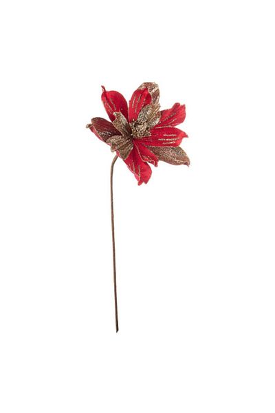 Bizzotto Artificial Christmas Flower Red Lilith 22x50 cm