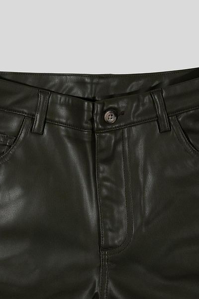 GMG FIRENZE Straight Fit Leather 5 Pocket Women's Trousers