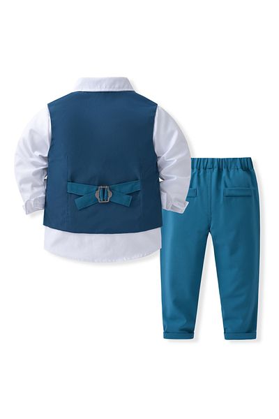Kidohug Elegant boys' suit, Kidohug, 4 pieces: White shirt, Long pants, Vest, Bow tie