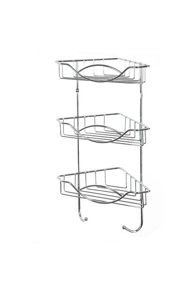 AWDO AWD Kopang corner bathroom shelf, chromed steel, 22 x 41 x 14.5 cm