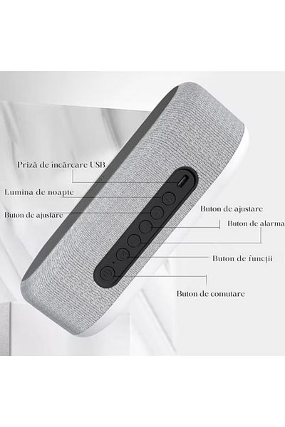 varioshop VarioShop® 4in1 Multifunctional Clock, Modern Design, Alarm, Wireless Charger, Ambient Light