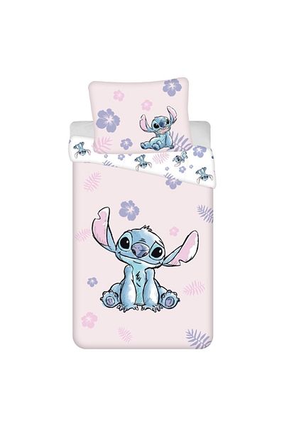OEM Set de pat Lilo și Stitch Câinele Steaua roz 140x200cm, 70x90cm