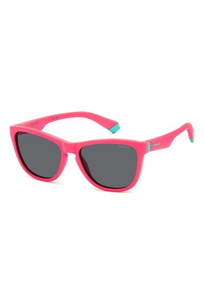 Polaroid Polarized Sunglasses for Girls Polaroid PLD 8056/S 8KJ/M9, Plastic, Pink, 49 mm