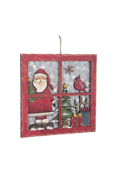 Bizzotto Wooden hanging decoration Santa Claus model 29x2x29 cm